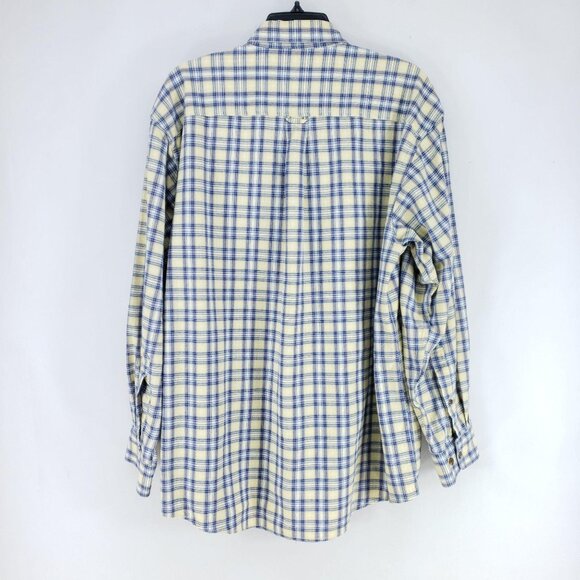 Orvis Plaid Button Up Shirt Mens Size Large Yellow - Picture 2 of 7